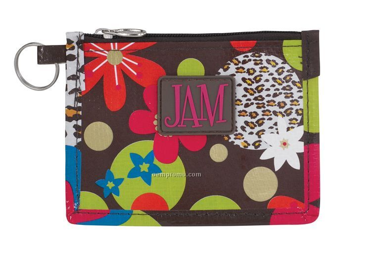 Jam Poly Id Pouch - Chocolate Leopard Floral Pattern
