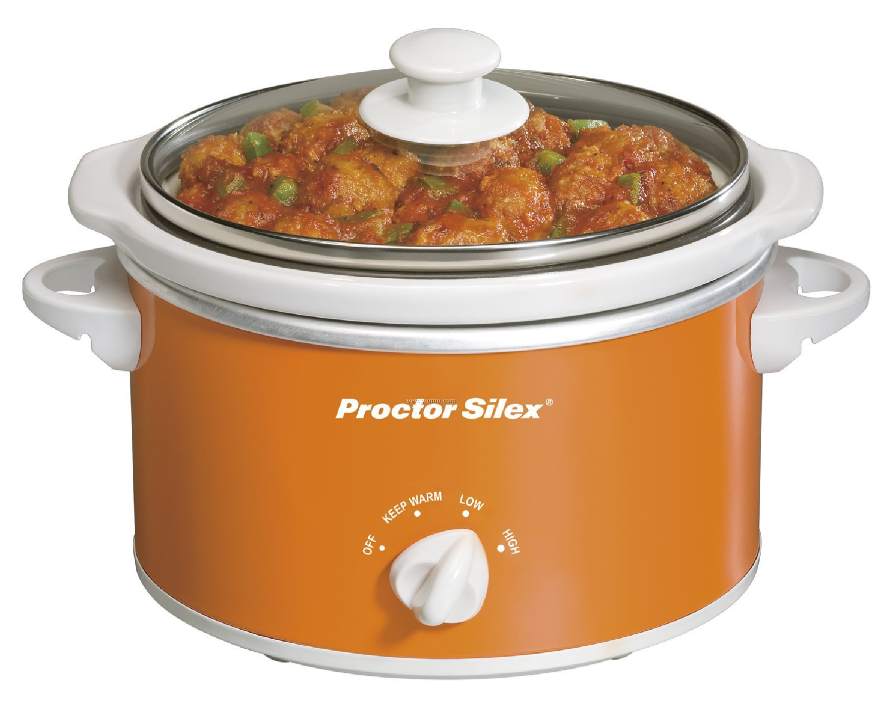 Proctor Silex - Slow Cookers - 1.5 Qt Ovl Ltch Strp/Gsk-orange