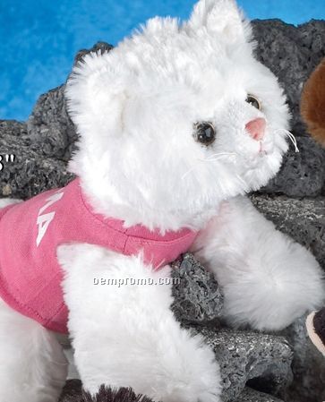 8" Floppets White Cat Stuffed Animal