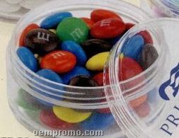 Chocolate Button Candy In Clear Round Circle Container