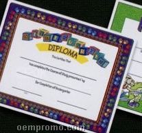 Kindergarten Diploma Stock Certificate
