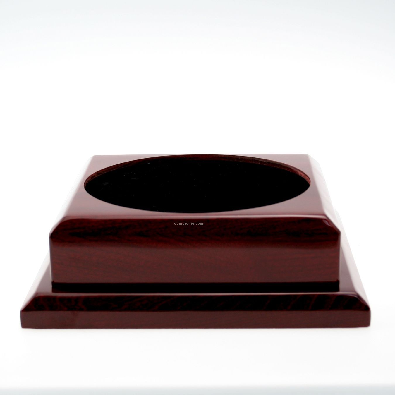 Large Square Rosewood Base W/ Plain Brass Plate