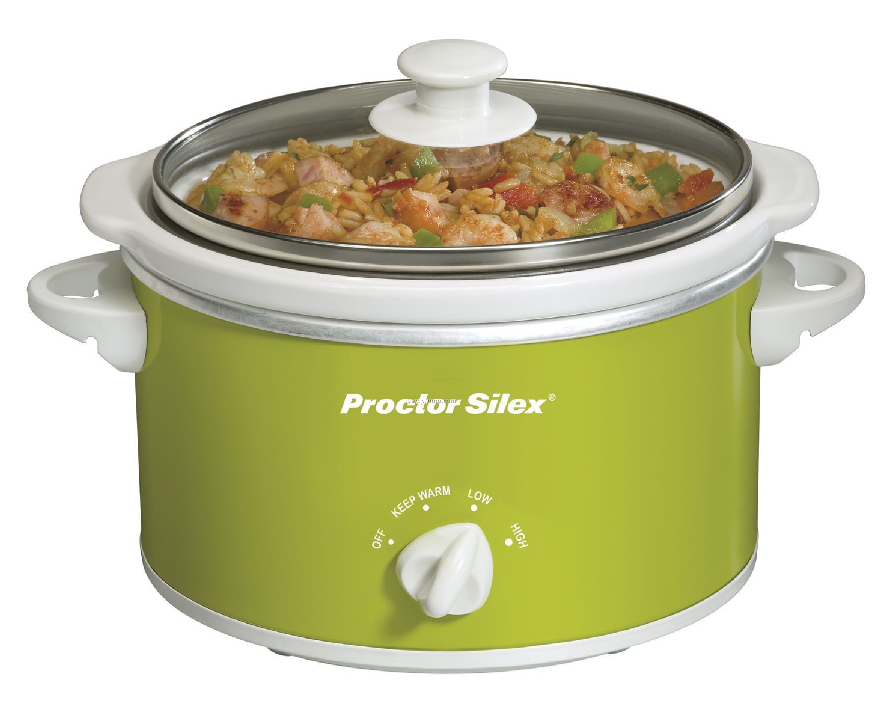 Proctor Silex - Slow Cookers - 1.5 Qt Oval Ltch Strp/Gsk -grn