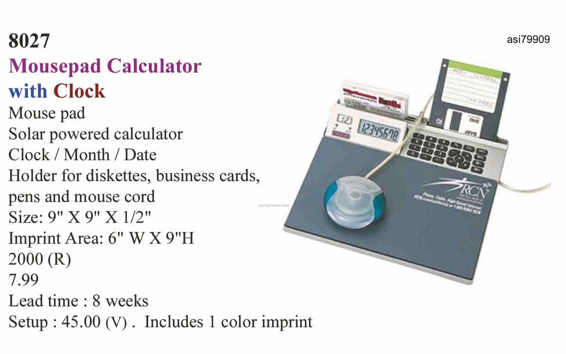 Promotekinc Mouse Pad Calculator With Clock
