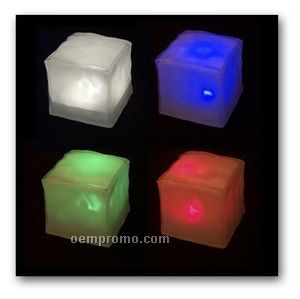 White Light Up Cube W/ Multi Color Led's (4")