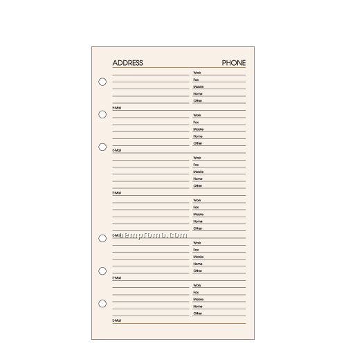 6-hole, Ivory Address Pages: 54 Count