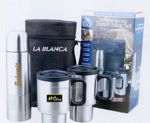 Combo Pack Of 2 Mugs And 1 Thermos Bottle