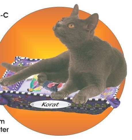 Korat Cat Acrylic Coaster W/ Felt Back