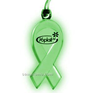 Awareness Ribbon Necklace W/ Steady Green LED Light