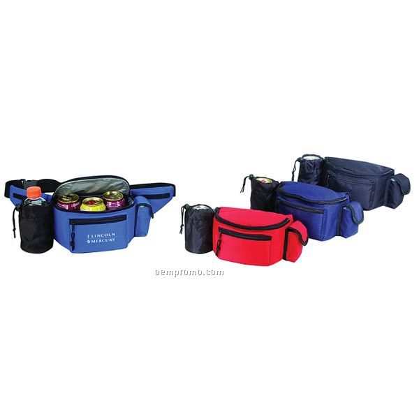 Cooler Fanny Pack W/ Bottle Holder & Cell Phone Pouch