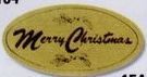 Gold Merry Christmas Oval Plain Stock Labels