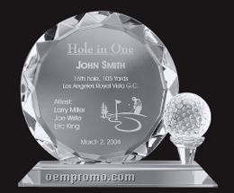 Large Optical Crystal Golf Trophy