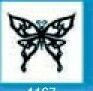 Stock Temporary Tattoo - Black Lacy Tribal Butterfly 20 (2"X2")