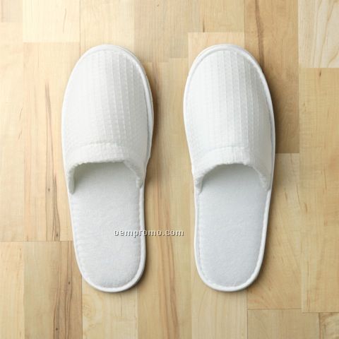 10" & 12" Closed Toe Waffle Slipper With Terry Lining And Eva Sole