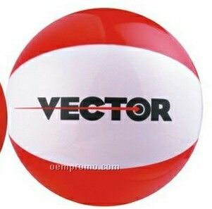 16" Inflatable Alternating Red & White Beach Ball
