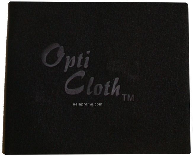 Premium 6" X 6" Black Opticloth With Debossed Imprint