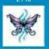 Stock Temporary Tattoo - Pink/Gray Butterfly 22 With Wavy Lines (2