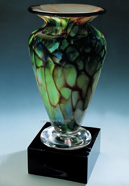 Jade Monarch Athena Vase W/ Marble Base (3.25"X7.5")