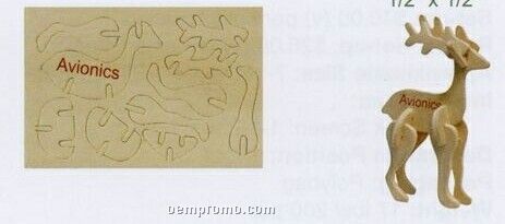 Reindeer Mini-logo Puzzle (4 5/8"X3"X1/8")
