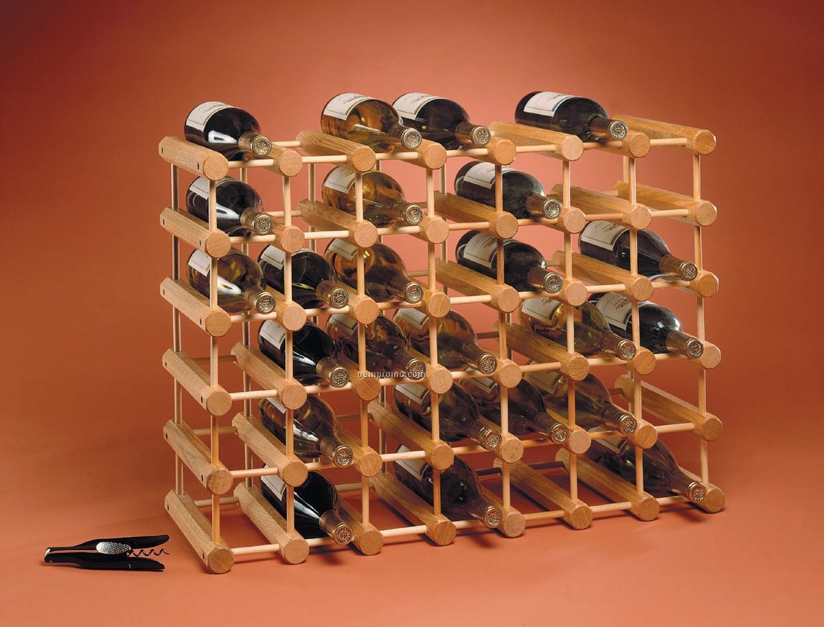 40 Wine Bottle Storage Rack - Lacquered Oak