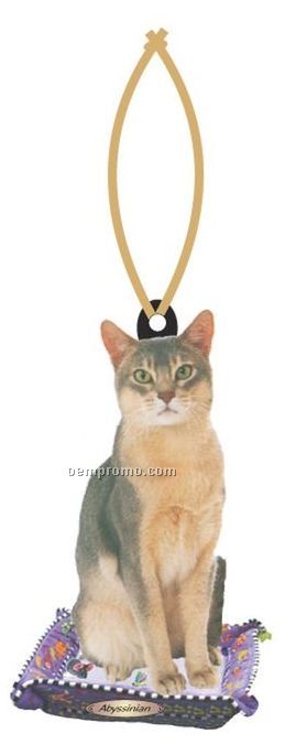 Abyssinian Cat Executive Ornament W/ Mirrored Back (10 Square Inch)