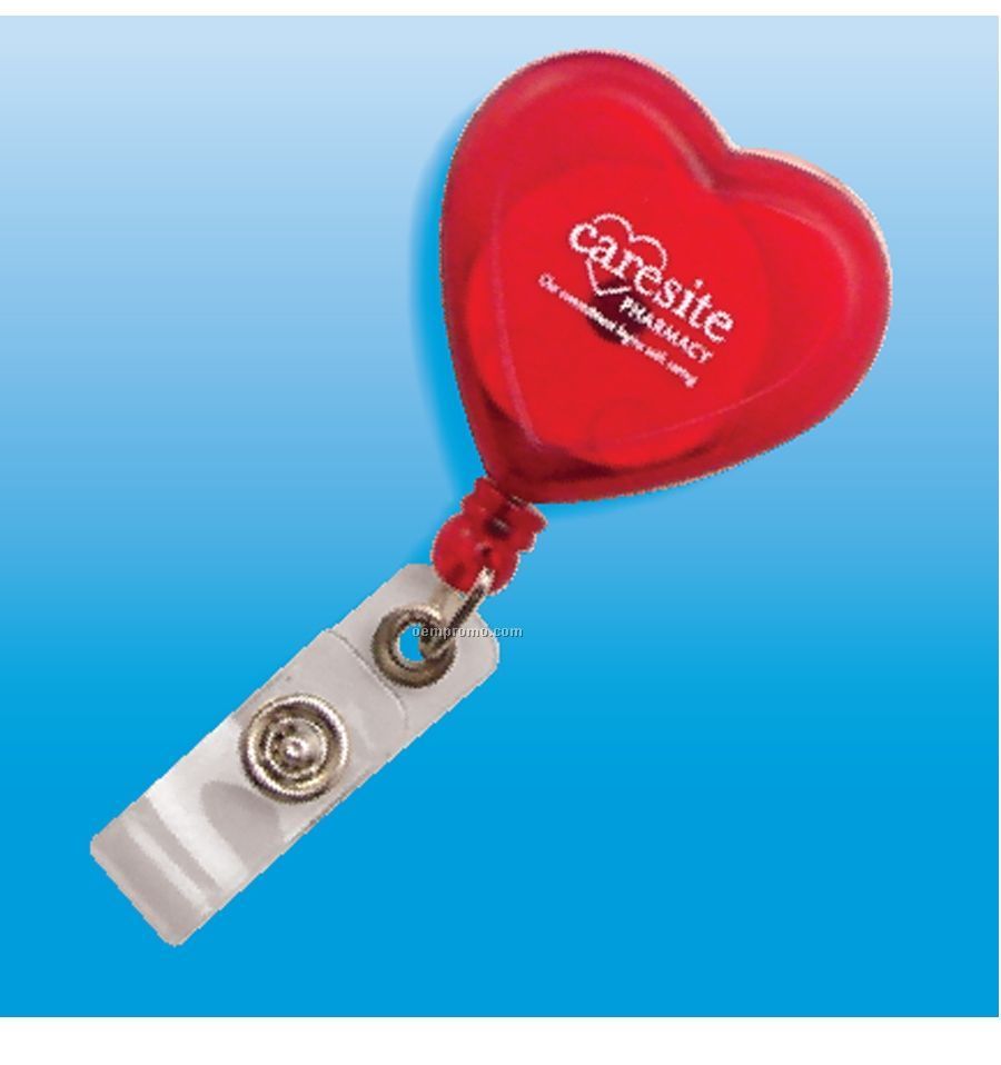 Heart Badge Holder W/ Retractable Cord