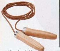 Leather Jump Rope With Wood Ball Bearing Handles (102