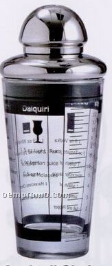 Napa Glass Cocktail Shaker W/ Stainless Cap & Measurement Markings (16 Oz.)
