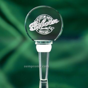 Round Crystal Wine Stopper (1-1/2"X1-1/2")