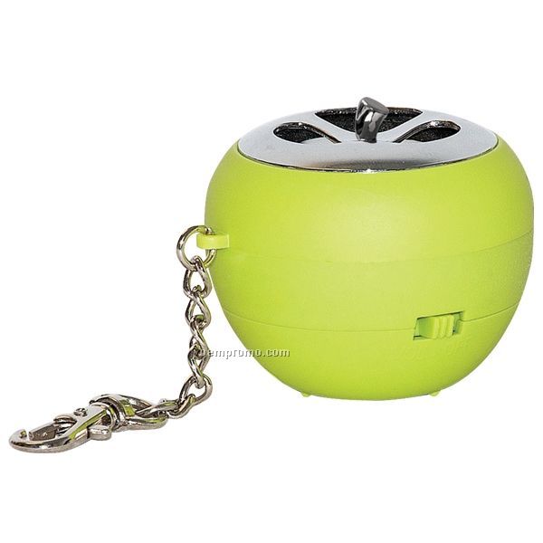 Apple Shaped Rechargeable Mp3 Speaker Keychain (Printed)