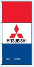 Double Face Dealer Interceptor Drape Flags - Mitsubishi