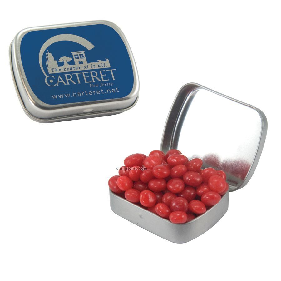 Small Silver Mint Tin Filled With Cinnamon Red Hots