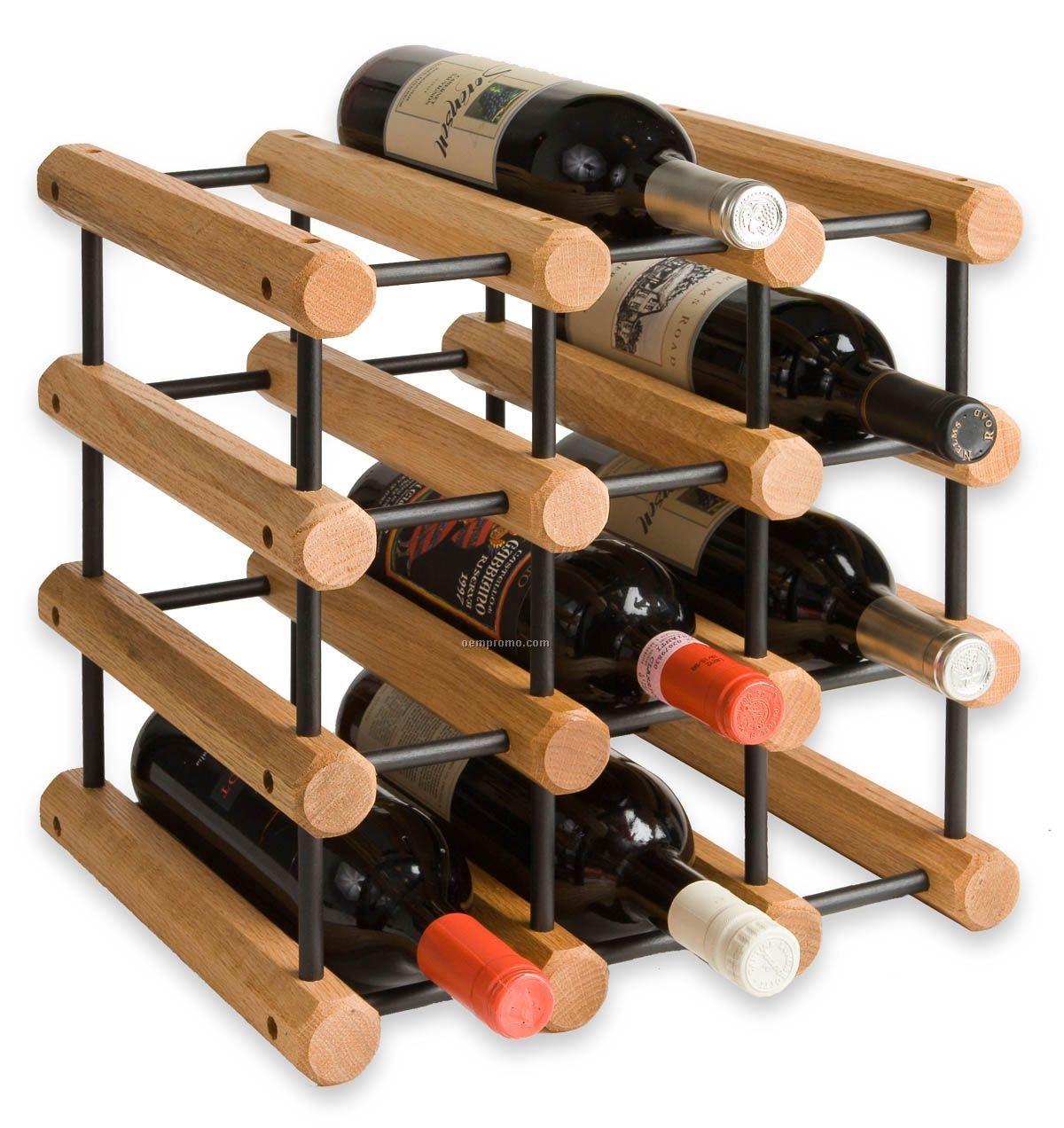 6 Wine Bottle Storage Rack - Natural Unfinished Hardwood