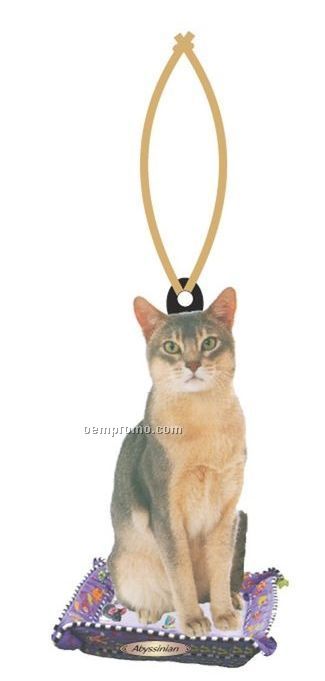 Abyssinian Cat Executive Ornament W/ Mirrored Back (12 Square Inch)