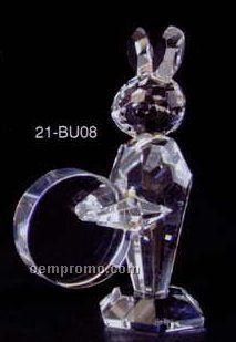Optic Crystal Bunny Play Drum Figurine