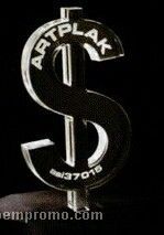 Acrylic Paperweight Up To 12 Square Inches / Dollar Sign