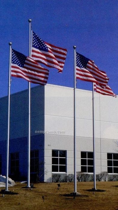 American Patriot Series 20' Aluminum Flagpole With Internal Halyard