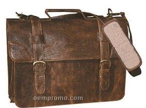 Antique Brown Leather Satchel Briefcase