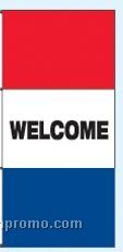 Double Face Stock Message Interceptor Drape Flags - Welcome
