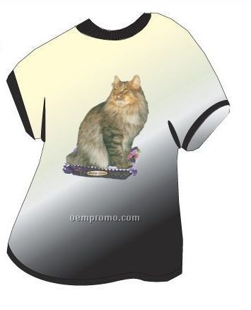Maine Coon Cat T Shirt Acrylic Coaster W/ Felt Back