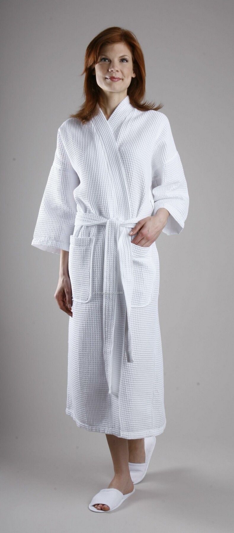 48"" Lightweight Waffle Weave Kimono Robe (Made In China) (Osfm)