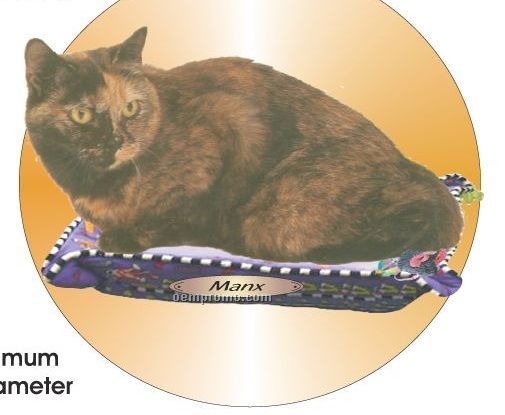 Manx Cat Acrylic Coaster W/ Felt Back