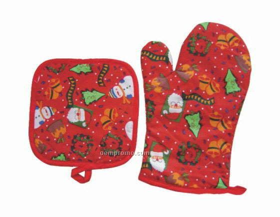 Oven Mitts And Pot Holder Set