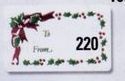 White Rectangle Holiday Holly W/ Ribbon Plain Stock Labels