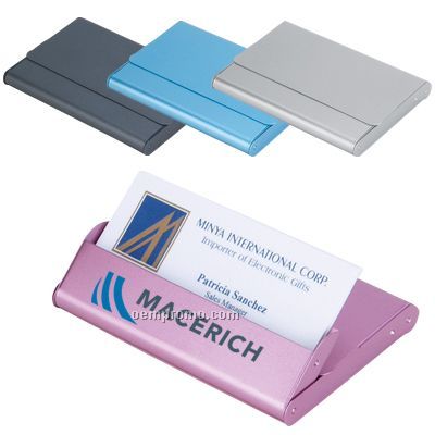 Business Card Holder W/ Foldable Compartment