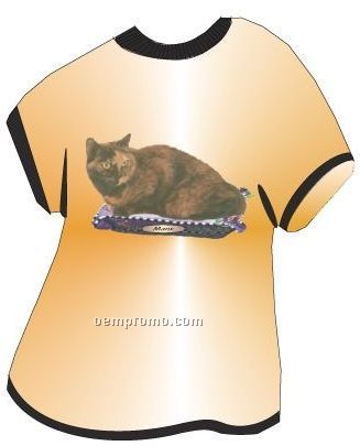 Manx Cat T Shirt Acrylic Coaster W/ Felt Back