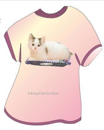 Munchkin Cat T Shirt Acrylic Coaster W/ Felt Back