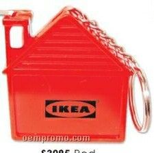 Red House Shaped Tape Measure W/Keychain (Printed)