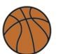 Stock Brown Basketball Mascot Chenille Patch Bask001