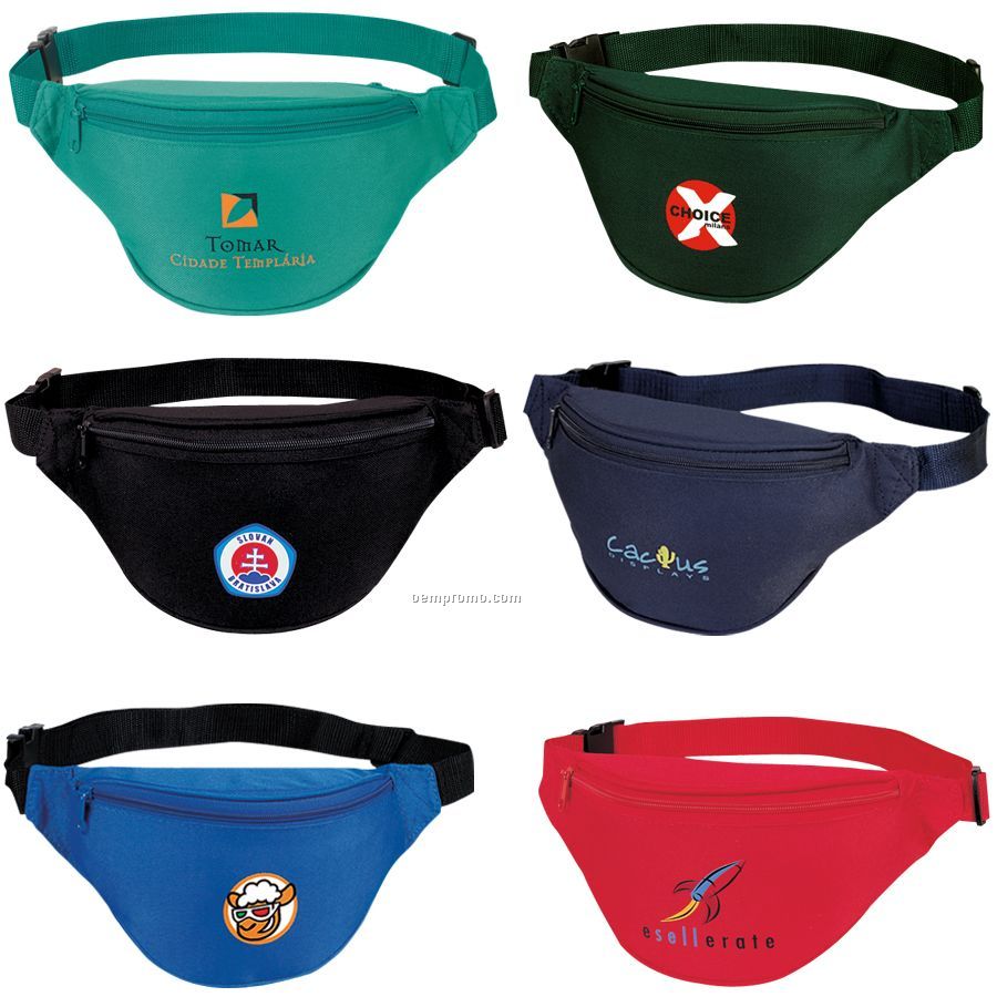 Two Zippered Polyester Fanny Pack 12"X6"X3"